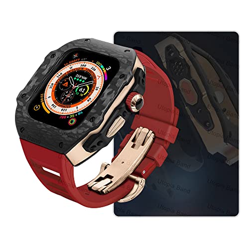 Ya en manzanajugosa.com: FFHAO Kit de modificación de lujo para Apple Watch Ultra de 49 mm, funda de fibra de carbono para iWatch 8, 7, 6, 5, 4 SE, 45 mm, 44 mm, correa de goma de flúor, 44mm, Ágata