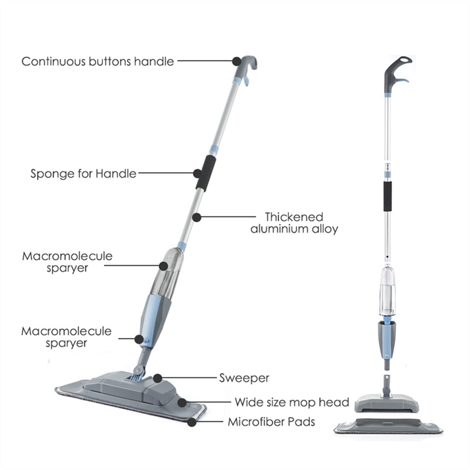 fregona Spray a Mano MOP SOBOOM Set Magic Cinte Rápidamente Barrer el Piso Limpieza de Limpieza Herramientas de hogar Piso MOP Lazy Mop mop (Color : 3 pcs mop Pads)