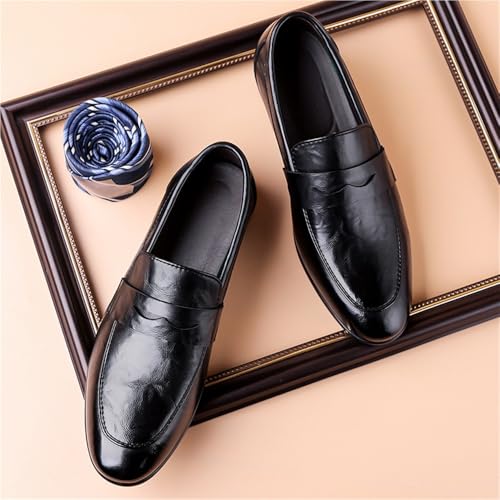 Men's Slip-On Loafers British Style Business Casual Leather Shoes Soft Sole Comfortable Trendy Dress Shoes for Men3