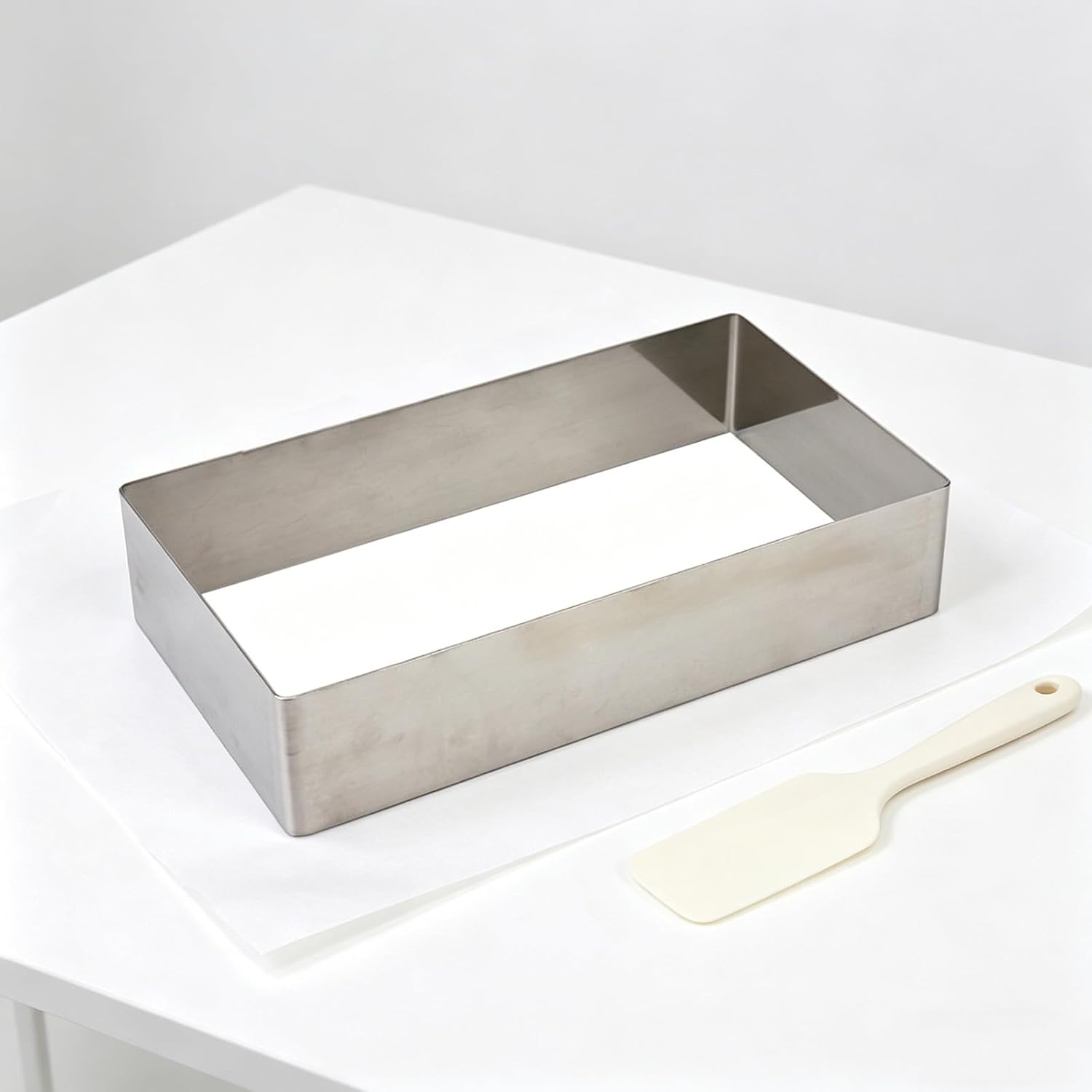 Stainless Steel Rectangular Cake Ring Molds Baking Rings for Tiramisu Cheese Pastry Cutter Metal Mousse Mold Home Kitchen Baking Tool 10x5x2"