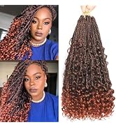 T350 Crochet Braids for Black Women, 8 Packs 3X Goddess Box Braids Crochet Hair, 24 Inch Ombre Bo...