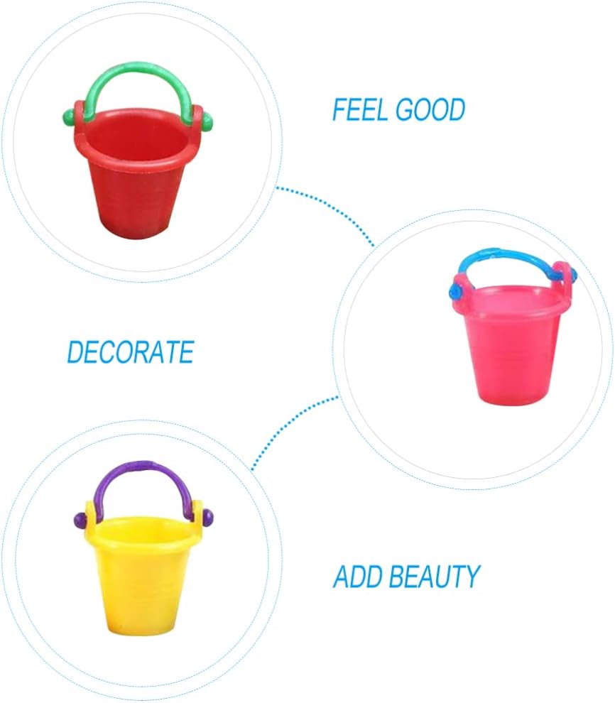 Buckets Toy Mini Buckets Crafts Mini House Buckets Scene Props Coloful