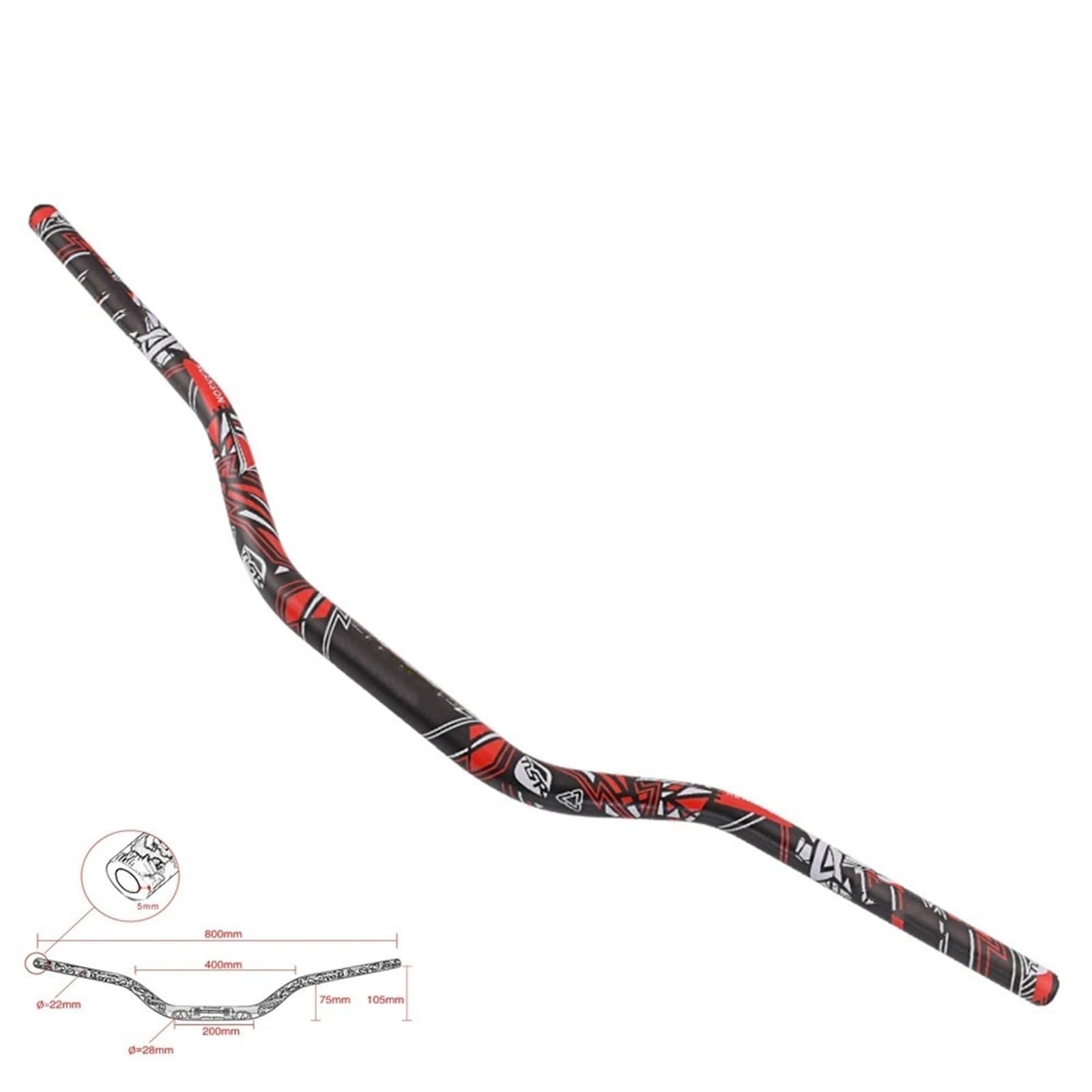 manubri moto bassi manubri moto per scooter Per Kawasaki Per Suzuki | Moto 28mm CNC 1-1/8" Fat Bar Manubrio Manopole con impugnatura alta Dirt Bik(B-black)