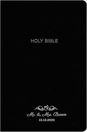 Biblia KJV personalizada para ceremonia de boda, regalo de votos de fe cristiana, nombre, fecha, versículo de la Biblia de la Biblia  Versión King