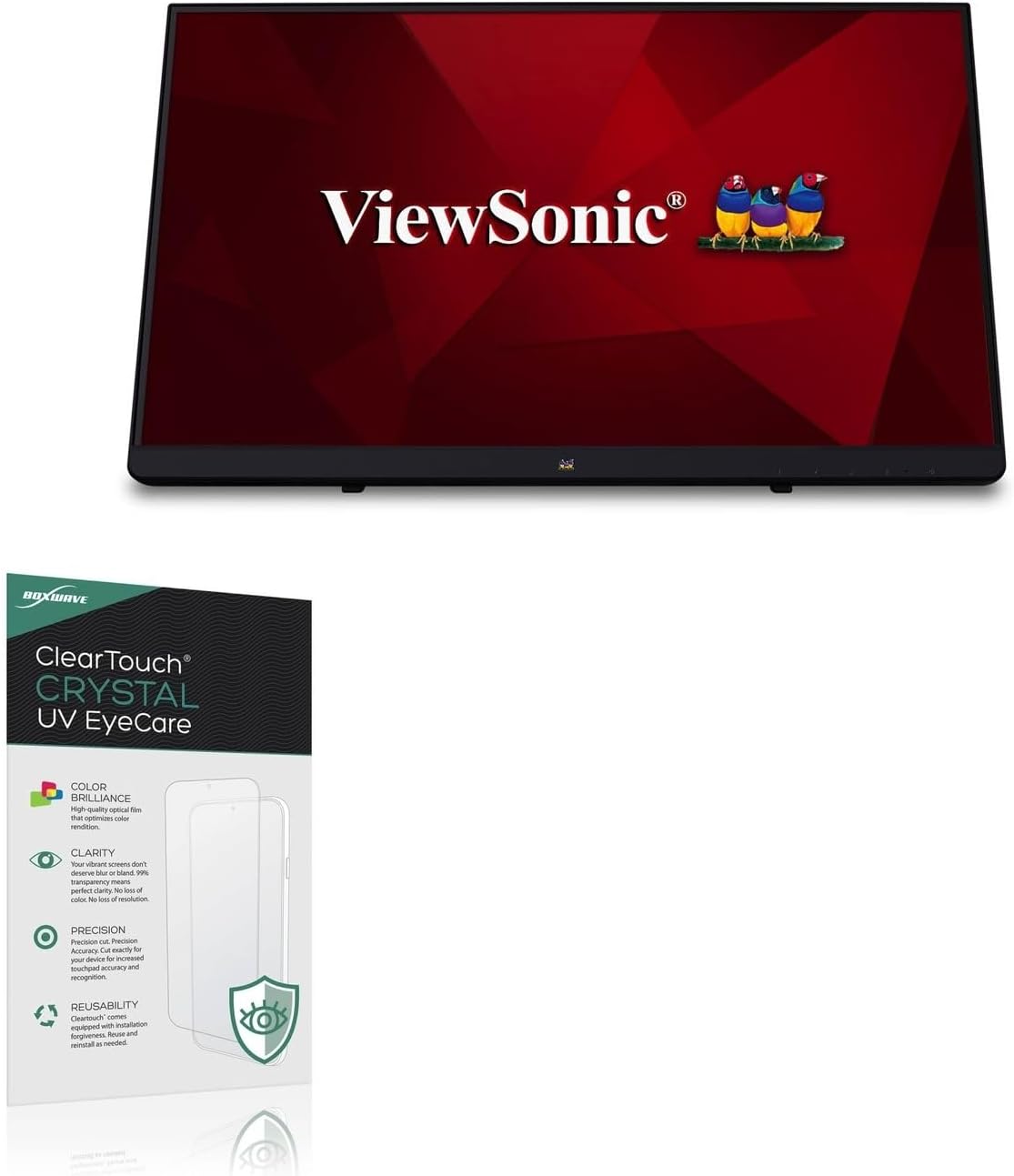 BoxWave Screen Protector Compatible With Viewsonic TD2230 (22 in) - ClearTouch Crystal Anti-UV EyeCare (2-Pack), Filters out Harmful Blue Light Reduce Fatigue