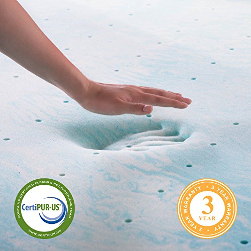 LINENSPA 2 Inch Gel Swirl Memory Foam Mattress Topper