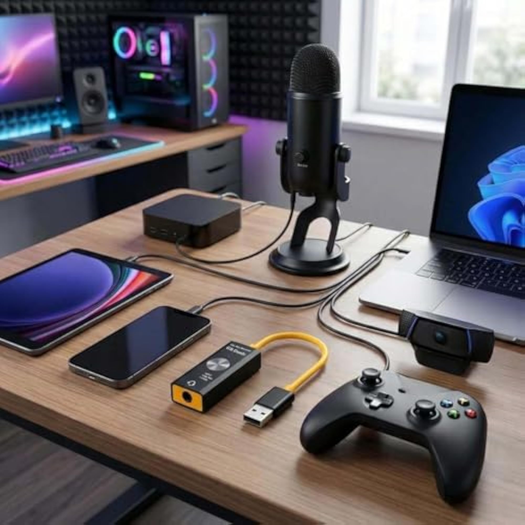 USB to 3.5mm External Sound Card Adapter