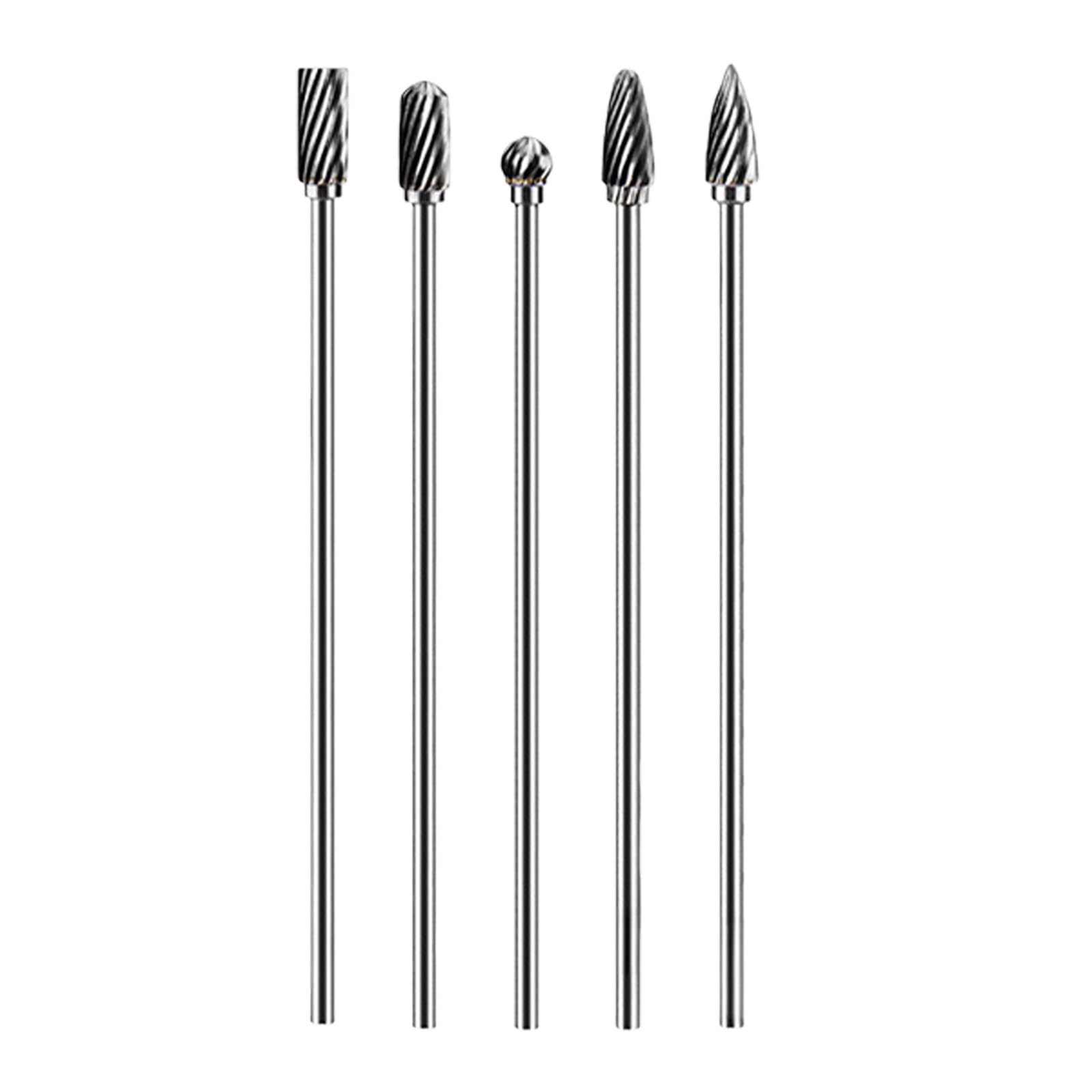 Professional Set of 6 Alloy Rotary File Cylindrical Head High Durability Grinding Accessories Rotary Burr Wood Carving Files Set