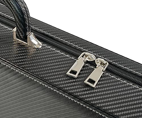 Timelybuys 24 Slot Watch Briefcase Black Carbon Fiber Zippered Travel Storage Case #TOP3