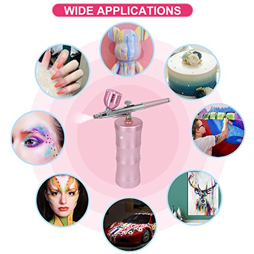 Nlapldy Kit de Aerógrafo com Compressor de Ar, Pistola de Ar Comprimido 7,4 V 34Psi Atualizada, Reca