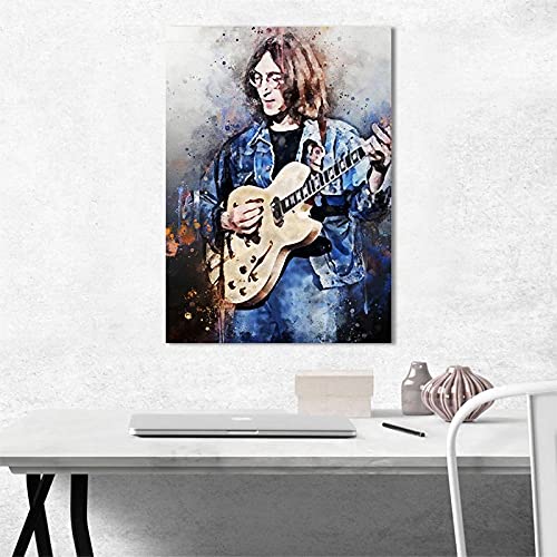 Poster John Lennon – Impression sur toile sans cadre – Décoration murale pour salon, chambre à coucher, décoration d’intérieur – 50 x 75 cm - Les Beatles, Paul McCartney, John Lennon, RIngo Starr, George Harrison Poster John Lennon - Impression sur toile sans cadre - Décoration murale pour salon, chambre à coucher, décoration d'intérieur - 50 x 75 cm – Image 3
