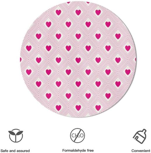 Miniatura 3 de Mantel redondo de líneas geométricas e impresiones de amor, mantel lavable, resistente a las arrugas, para el hogar, cocina, comedor, picnic,