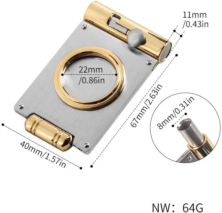 Cigar Cutter 22mm Guillotine 8mm Puncher Stainless Steel Metal Slicer Portable Smoking Accessories Tool Pocket