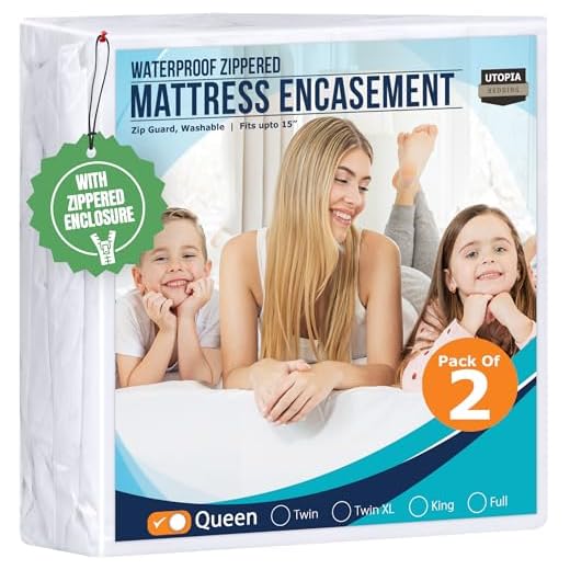 Waterproof Queen Size Mattress Encasement - 2 Pack
