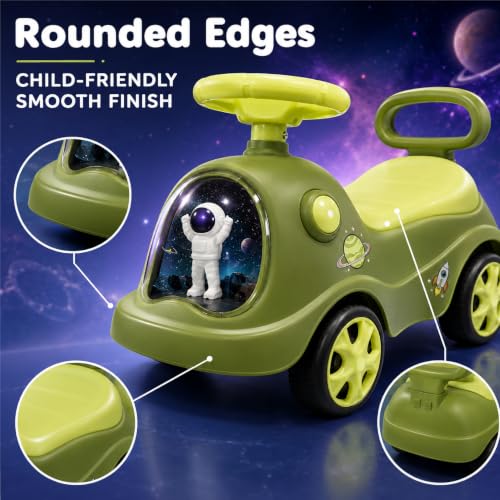 Image of Lifelong Astro Ride On Push Car for Kids 1-4 Yr | Distraction Free Non Musical Ride On Toy with Easy Installation, Steering Wheel, Under Seat Storage | Sturdy 35 kg Capacity Indoor Outdoor Fun (Green)