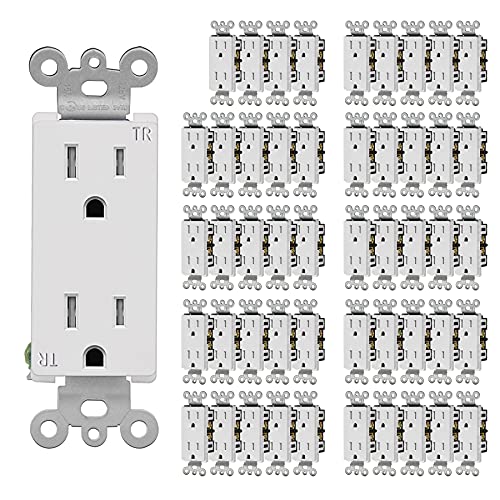 (50 Pack) Cml 15 Amp Decorator Wall Recetpacle Outlet, Tamper Resistant (Tr), 15A/125V, 3-Year Warranty, Ul Listed, White #TOP3