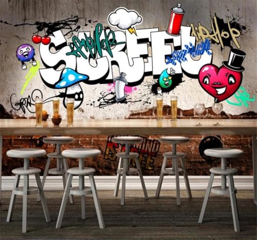 Papier peint briques graffiti abstrait pour décorer un bureau moderne - 4