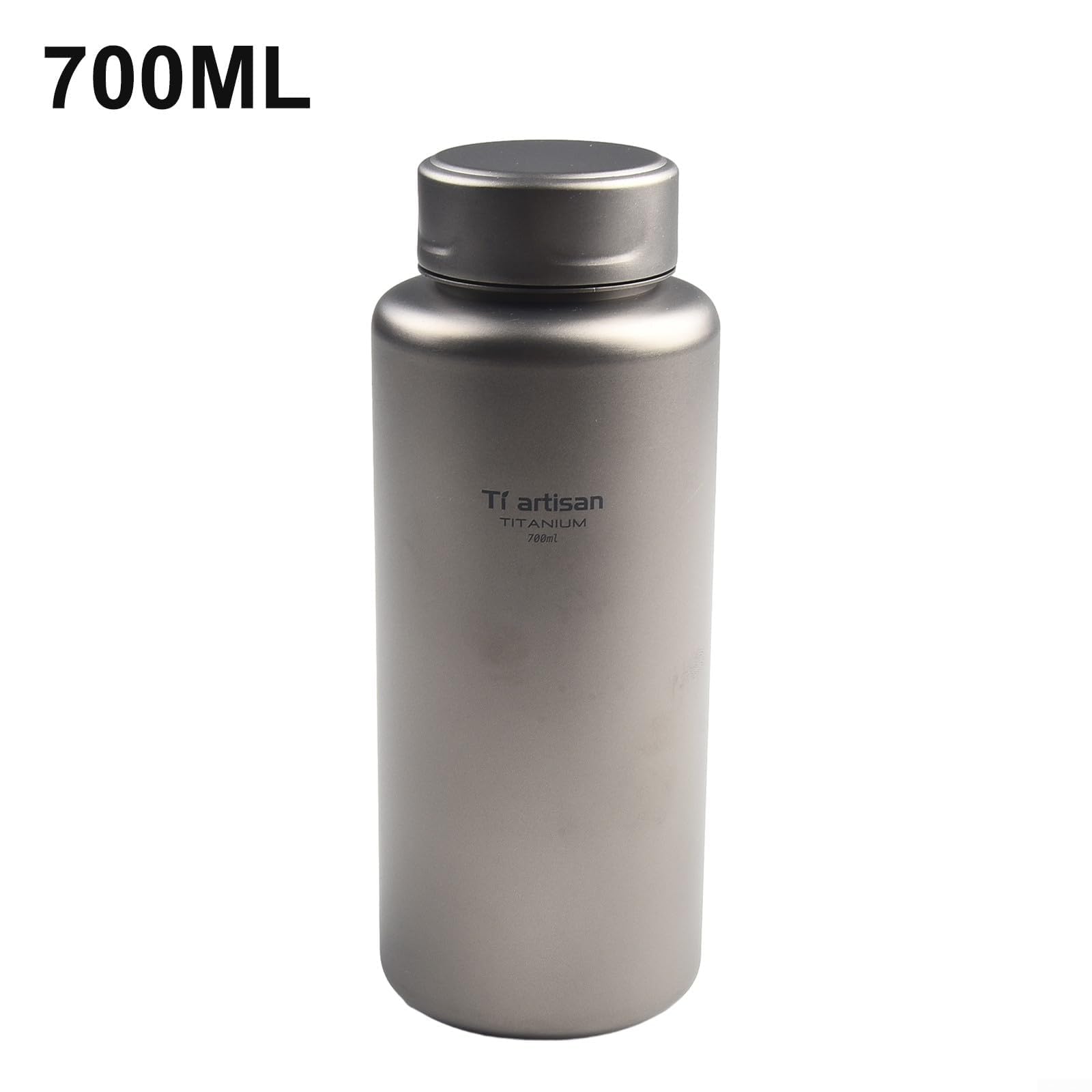 Bouteille d'eau d'extérieur en titane de 700 ml ou 1 L pour le camping, la randonnée, la randonnée, tasse anti-fuite avec joint fileté sécurisé et corps léger (700 ml)