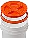 Gamma2 Gamma Seal Lid for Utility Buckets - Fits 3.5, 5, 6 & 7 gallon buckets, Orange, Made in USA