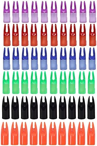 SDCYOW 60 Pack Archery Arrows Nocks Glue On 7mm/.275inch Arrow Shaft Plastic Nocks Replacement Arrow Tail for DIY Hunting Arrows Recurve Bow Compound Bow