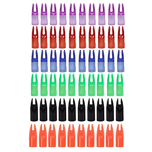 Sdcyow 60 Pack Archery Arrows Nocks Glue On 7Mm/.275Inch Arrow Shaft Plastic Nocks Replacement Arrow Tail For Diy Hunting Arrows Recurve Bow Compound Bow #TOP2