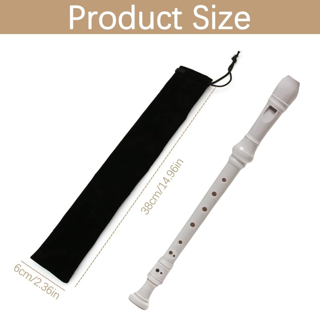 2 Piezas Recorder Bolsa,Estuche para Flautas, Estuche para Flauta Dulce Soprano, Bolsas de Terciopelo con cordón