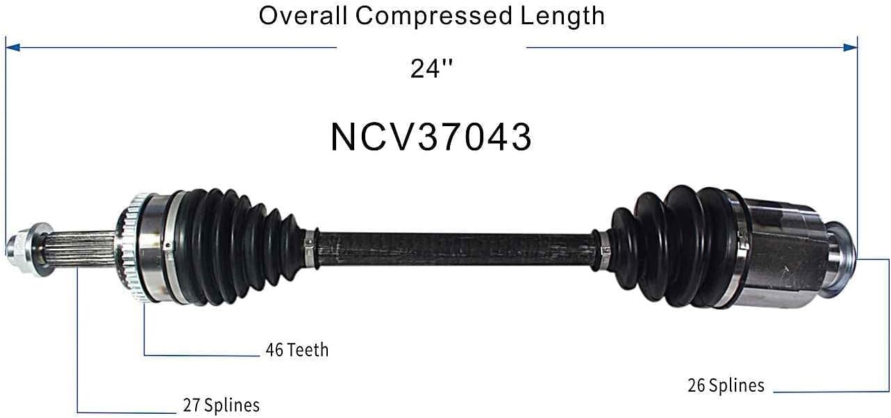 GSP NCV37043 CV Axle Shaft Assembly for Select 2013-15 Hyundai Veloster - Front Right (Passenger Side)