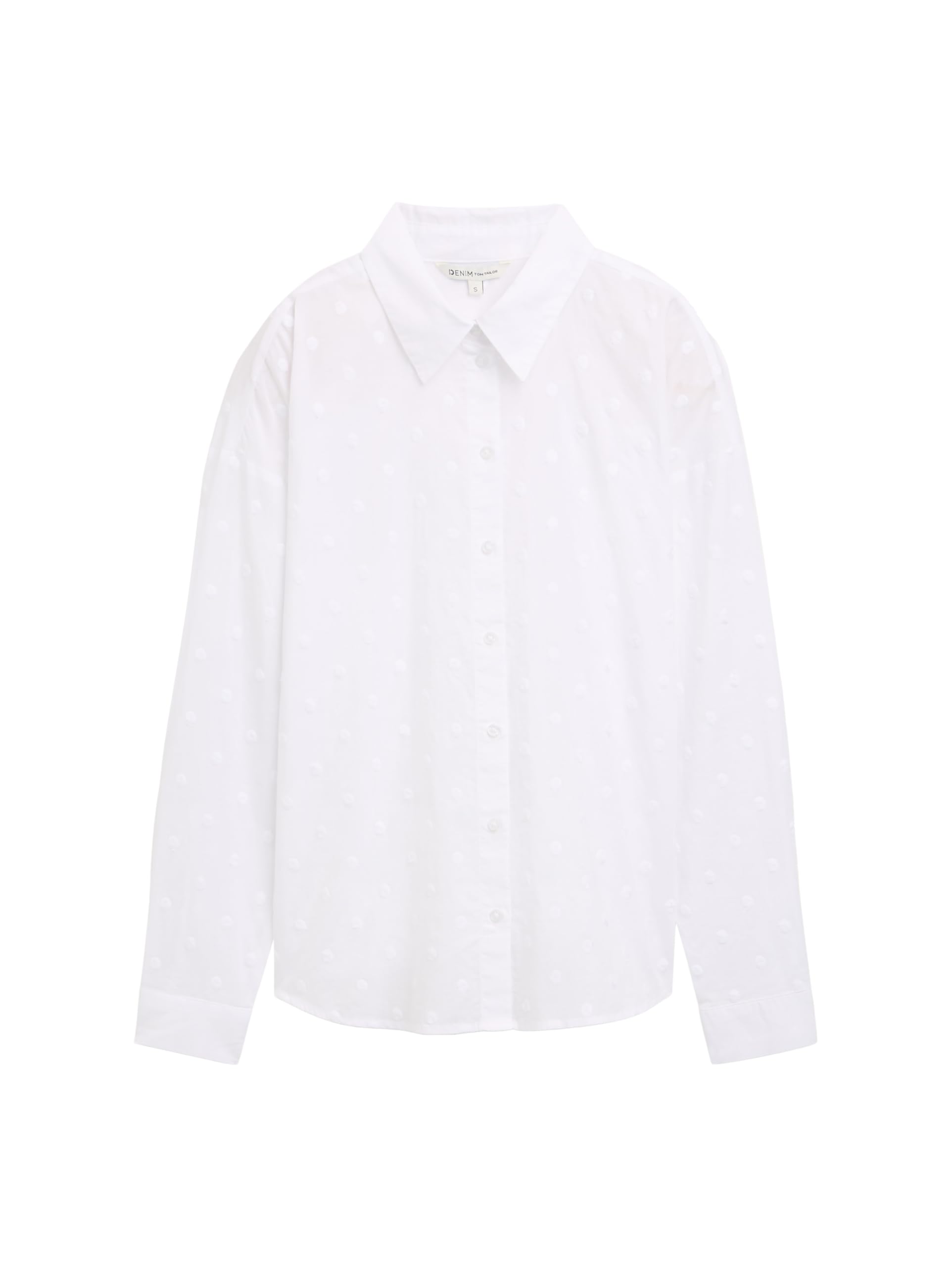 Tom Tailor Denim Damen Bluse im Pünktchen-Muster