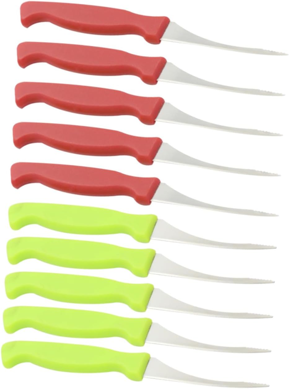 10pcs Shrimp Deveiner Tool and Shrimp Peeling Tool with Plastic Handle Stainless Steel Blade Seafood Line Cleaner for Home Kitchen Cooking Random Color