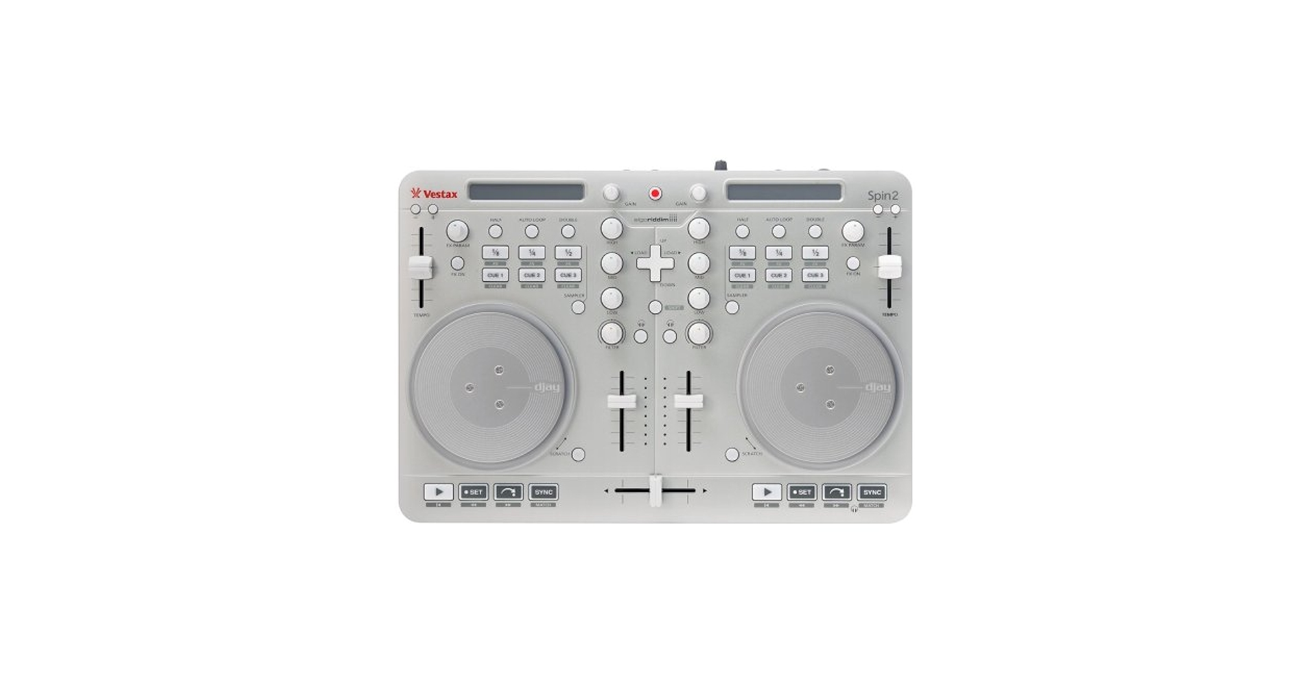 【値下げしました】Vestax Spin 2 DJコントローラー Vestax Spin 2 DJ Turntable Mixer Portable Controller Silver