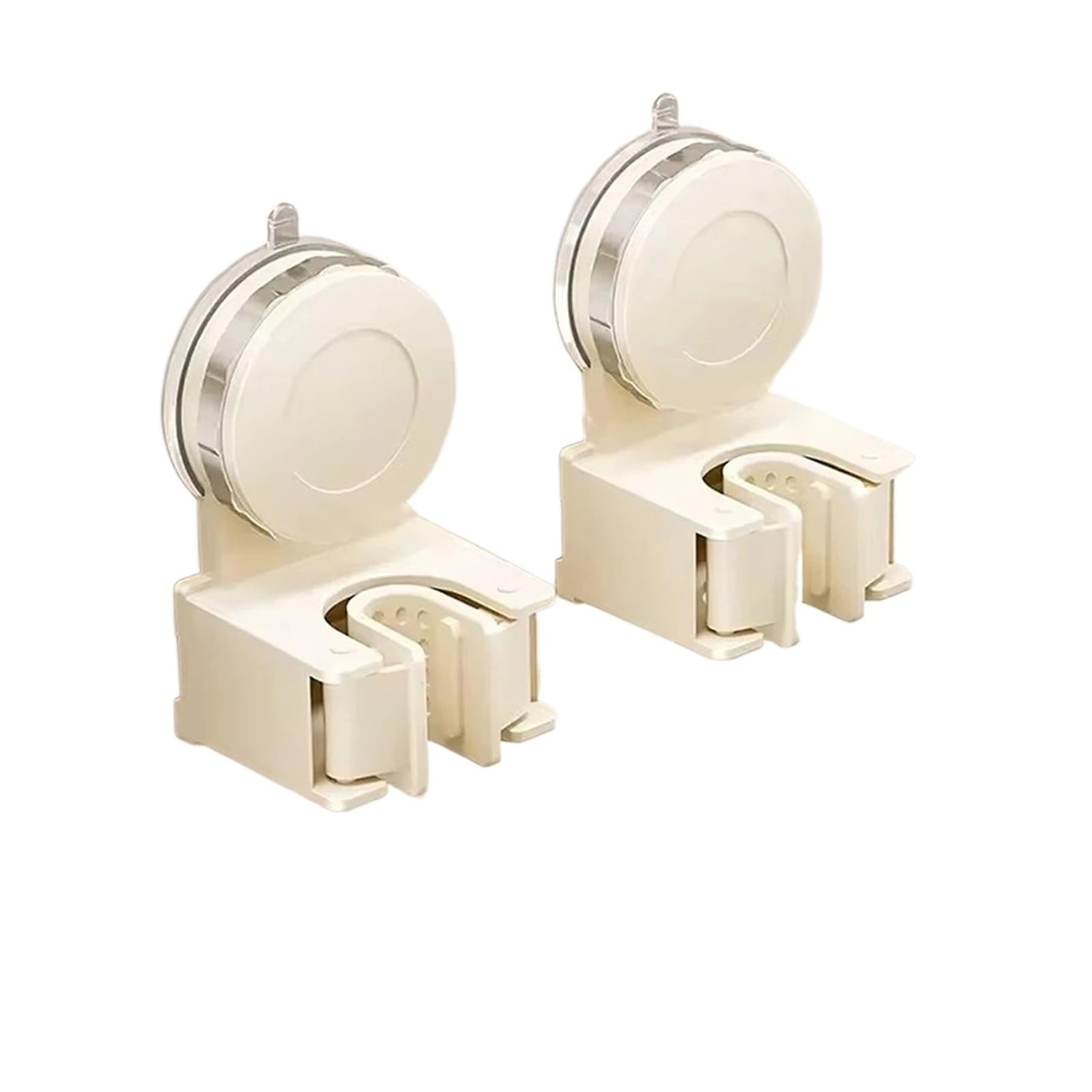 Zguouzantye White 2 Pcs Wall Suction Mop Rack No Drilling Required