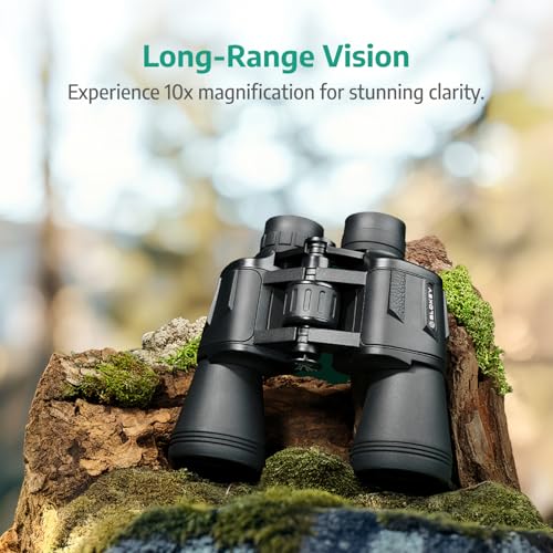 Slokey Discover The World 10x50 Binoculars - Powerful Adult Binoculars for Professionals, Hunting, Astronomy, Birds, Camping - Includes Suitcase, Strap, Chamois - Image 2