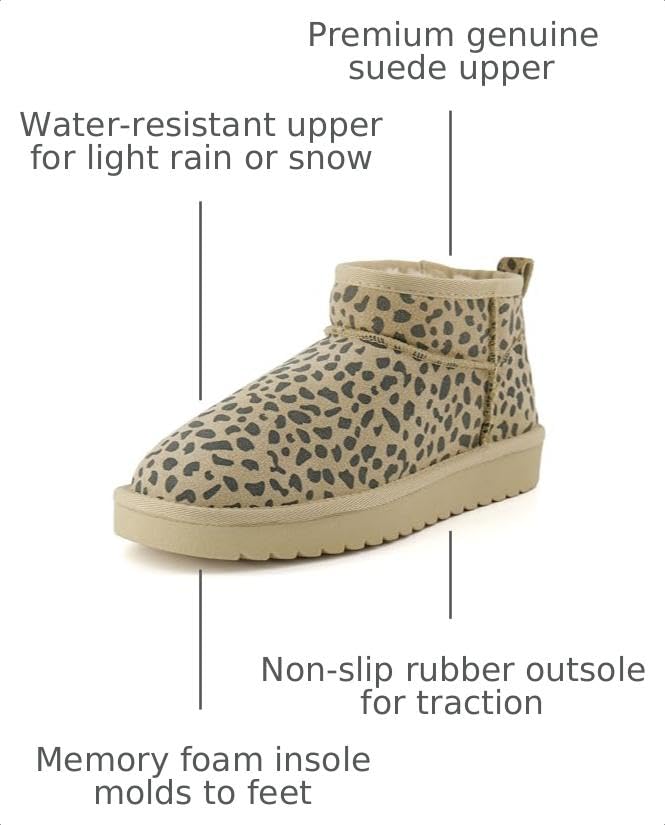 Image of CUSHIONAIRE Hip-3 Genuine Suede Leather Ankle Boots for Women - Pull On Cozy Faux Fur Boots Womens Shoes with Comfortable Memory Foam
