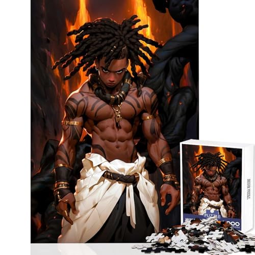 Rompecabezas de God of War de 1000 Piezas Juego Que estimula la Mente Piezas sin Rebabas y de Corte Limpio Un Entretenimiento cautivador para Disfrutar en casa (38x52cm)