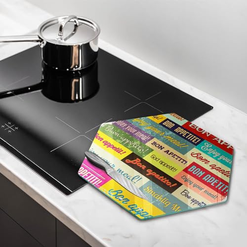 Planche à découper induction Wallfluent 40cm hectagonale pour cuisine