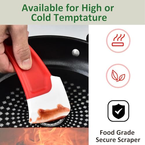 Image of 3 Pcs Silicone Pan Cleaning Scraper,Household Pots and Dishes Greasy Cleaning Tools,Heat Resistant Cleaning Scraper in Kitchen