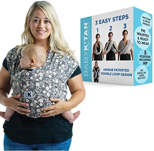 Original Baby K'tan Baby Carrier: #1 Easy Pre-Wrapped, Soft, Slip-On, No Rings, No Buckles | 5 in 1 Baby Sling Gift | The Best Hands Free Infant Wrap For Newborn to Toddler up to 35lb (See Size Chart)