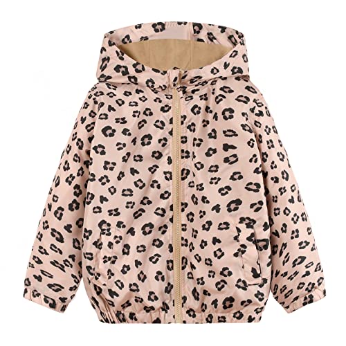 SUNDAY ROSE Girls Rain Jackets Lightweight Water Reistant Wind Breakers Hooded Raincoats For Kid Brown Grey Size 12