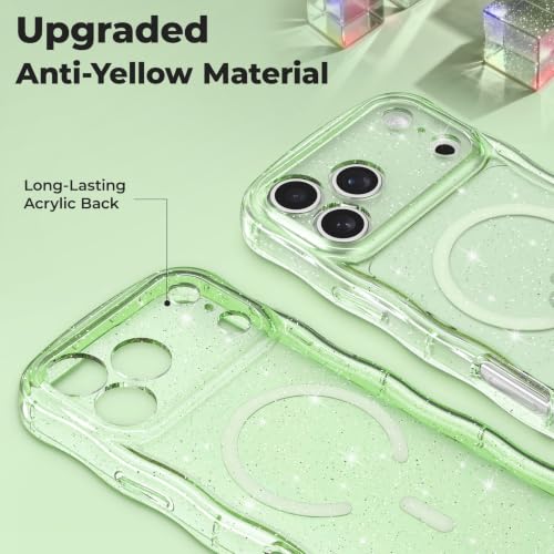 FABSPARK Glitter Case for iPhone 17 Pro,Fit for MagSafe,Light Green by FABSPARK - Used condition - Image 2