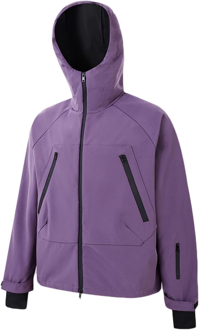 [Taopagii] スキーウェア ボードウェア 2点セット 裏起毛 メンズ フード付き スキーパンツ 保温性 スノージャケット 動