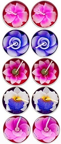 Gifts and More Gifts Assorted Flower Scented Tealight Candles Handcrafted Pack of 10
