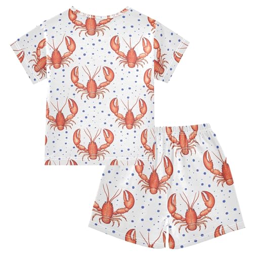 Red Lobsters Pajama Set Pajamas Sleepwear Nightwear Loungewear Clothes Set B04051492