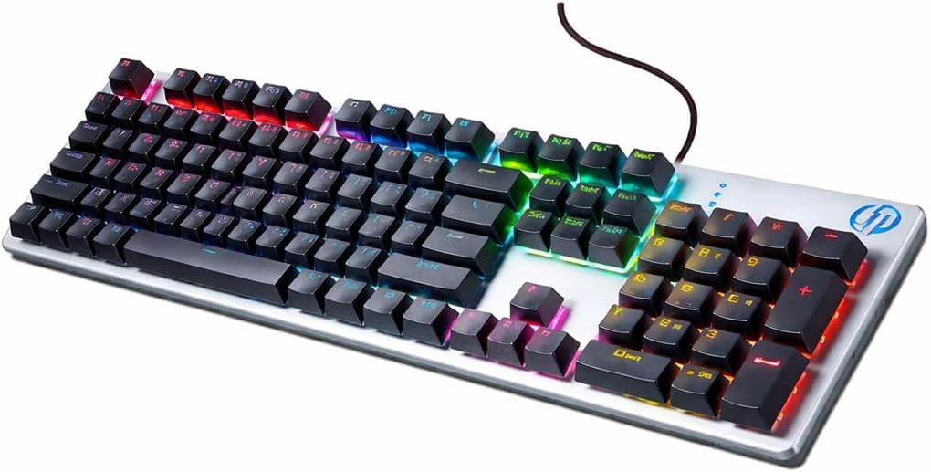 HP K500F Keyboard and Mouse Combo, 99 Key Wireless Gaming Keyboard with Volume Knob, Tri-Mode (2.4G/BT/Wired), Number Pad, RGB Light, Long Batterie Life for PC/Laptop/Mac (Pink)
