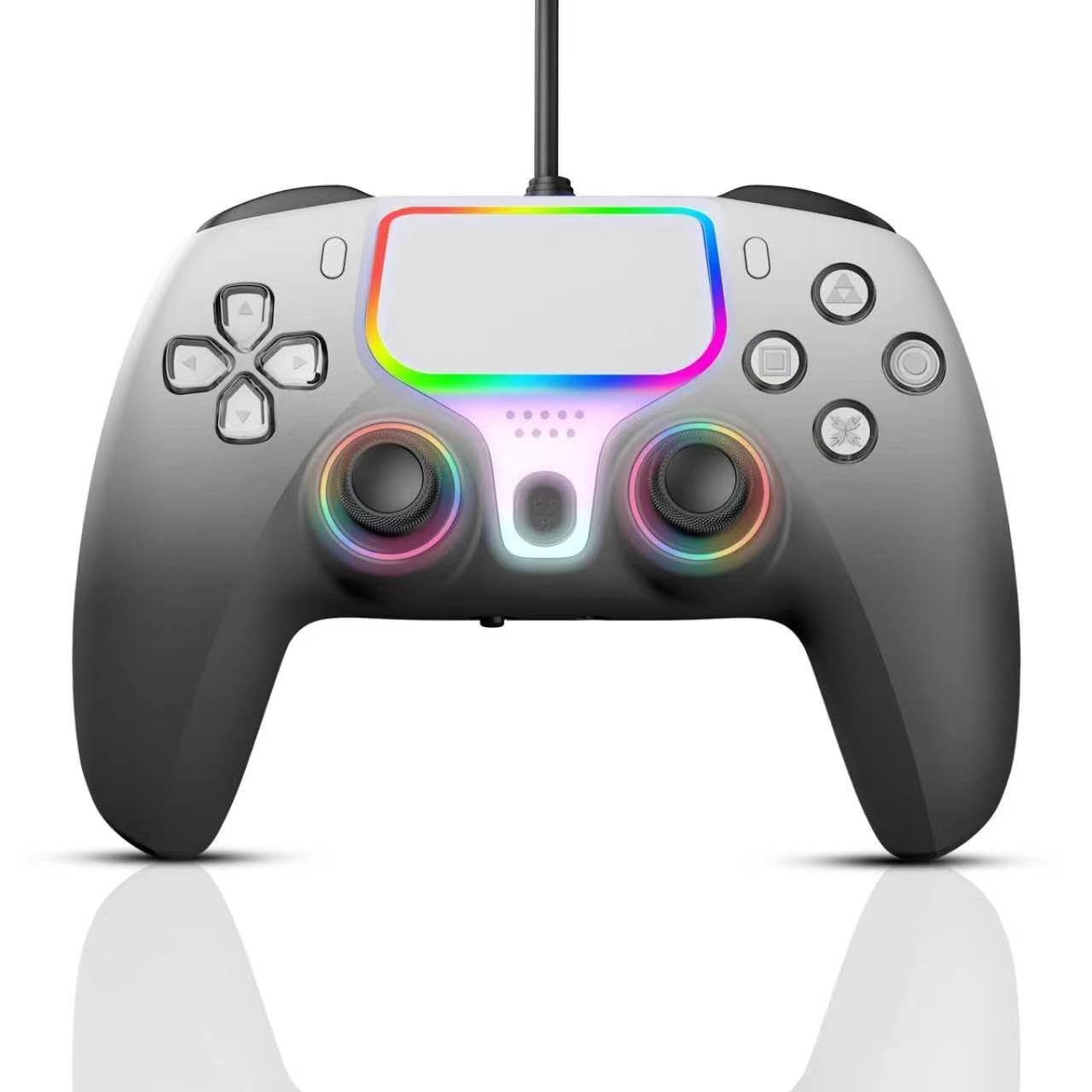 NBCP Wired Controller für PS5 Pro, Slim, PS4, PC/Steam – Kabelgebundenes Gamepad mit Turbo/Makrofunktionen, Dual-Vibration & 3,5-mm-Audiobuchse