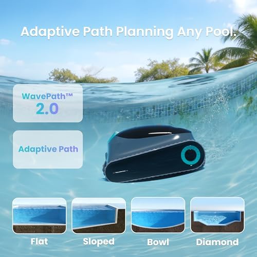Aiper Scuba S1 Robotic Pool Cleaner, Wall & Waterline Cleaning, Dual Filtration, Extended 180-Min Battery Life, Smarter Navigation with High-Precision Sensors, App Support, OTA Upgrade - 2
