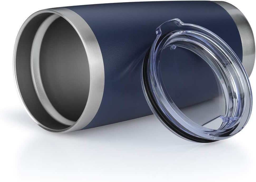 20oz Tumbler Bulk Stainless Steel Vacuum Insulated Tumblers with Lid Double Wall Travel Mug, Durable Powder Coated Coffee Cup, Suitable for Ice Drinks and Hot Beverage (Navy 1pack) - Image 6