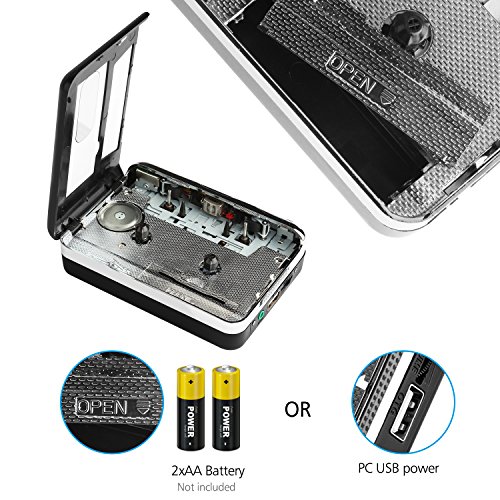 Feir Cassette Converter Portable Cassette to MP3 Converter Stereo USB Cassette Digital Tape MP3 Music Player to MP3 Format with Headphones No PC Required - Thumbnail 7