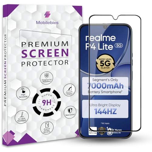 Image of Premium Tempered Glass Screen Protector Guard For Realme P4 Lite 5G (6.8 Inch, Pack of 1) | Edge to Edge Coverage With Easy to installation kit