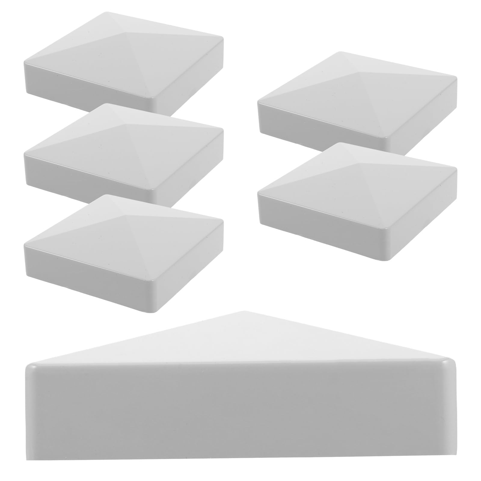 Capuchons de poteaux vinyle carrés jojofuny style pyramide pour clôture et jardin x6