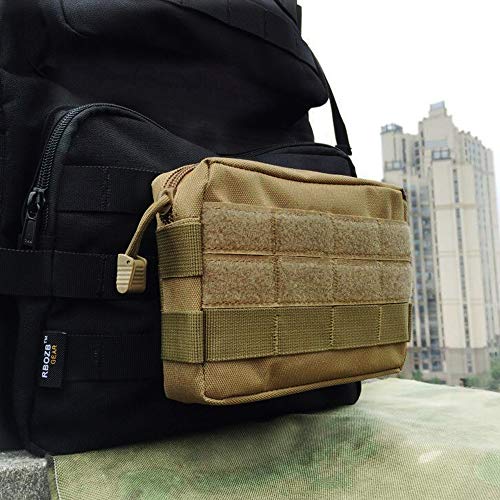 Motzu Tactical Molle Pouches - Edc Compact Water-Resistant Multi-Purpose Utility Pouch Gadget Gear Hanging Water-Resistant Utility Waist Bags, Khaki #TOP6